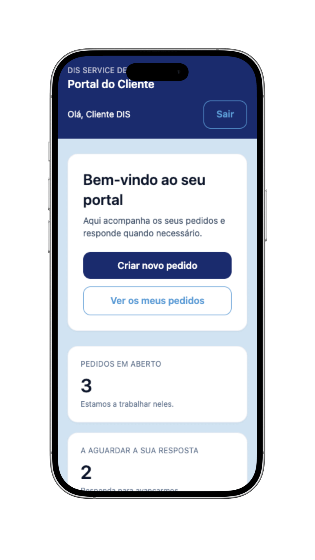 service desk Mockup DIS